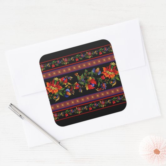 Kyiv Black Quadratischer Aufkleber (Umschlag)