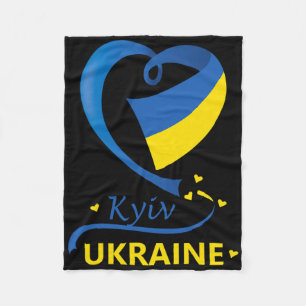 Kyiv Ukraine Nationalflagge Herz Emblem Wappen  Fleecedecke