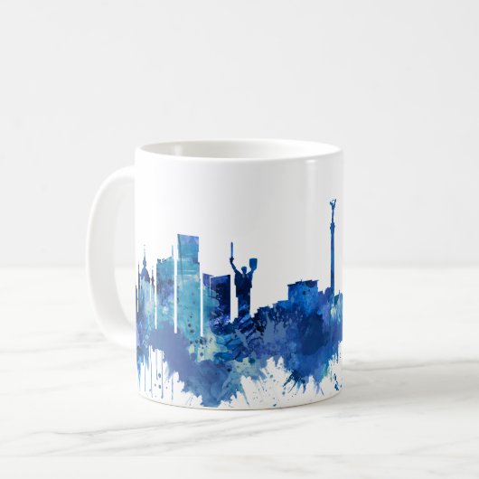 Kyiv Ukraine Skyline Blue Kaffeetasse (Vorderseite Links)