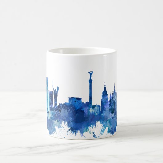 Kyiv Ukraine Skyline Blue Kaffeetasse (Mittel)