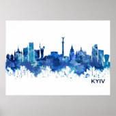 Kyiv Ukraine Skyline Blue Poster (Vorne)