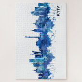 Kyiv Ukraine Skyline Blue Puzzle (Vertikal)
