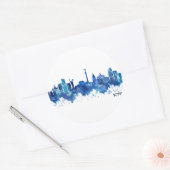 Kyiv Ukraine Skyline Blue Runder Aufkleber (Umschlag)