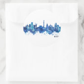 Kyiv Ukraine Skyline Blue Runder Aufkleber (Tasche)