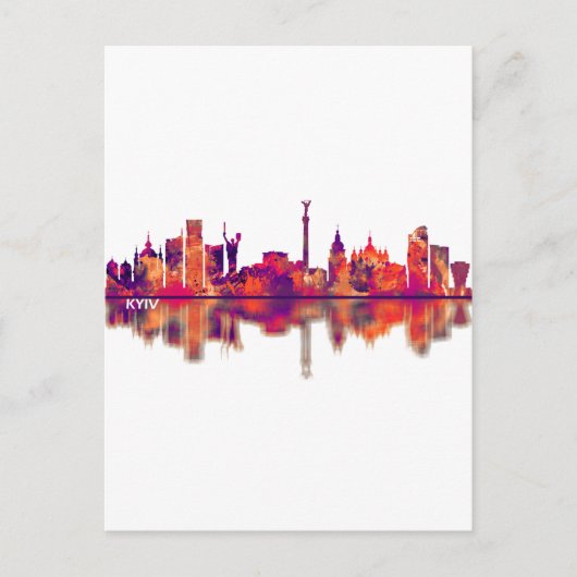 Kyiv Ukraine Skyline Feiertagspostkarte (Vorderseite)