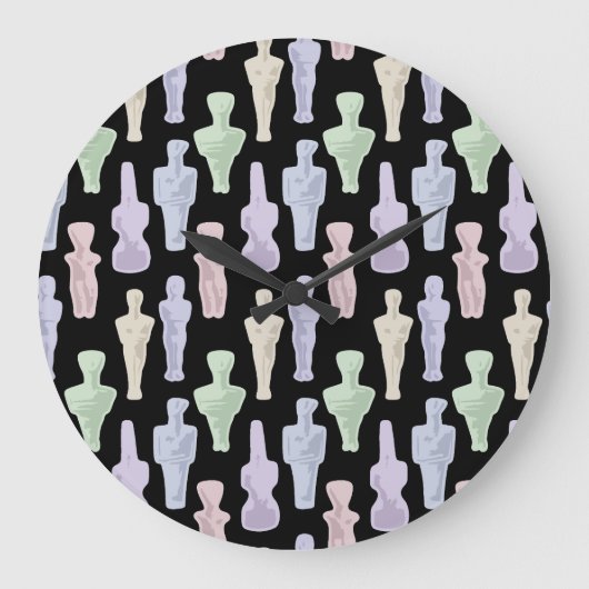 Kykladen-Figuren Große Wanduhr (Vorderseite)