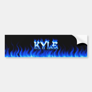 Kyle blauen Feuer und Flammen Autoaufkleber Design