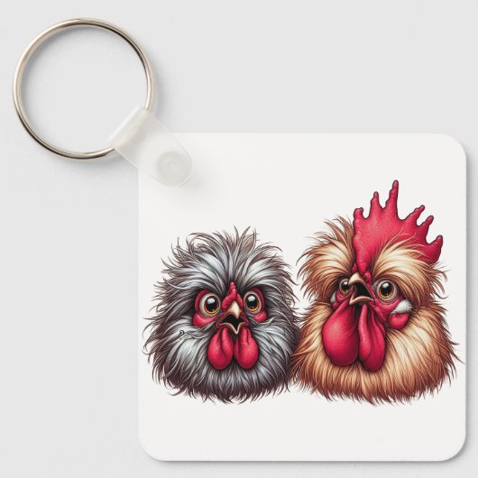 "Kyle & Katie Silkie" Duo  Aluminum Keychain Schlüsselanhänger (Vorderseite)