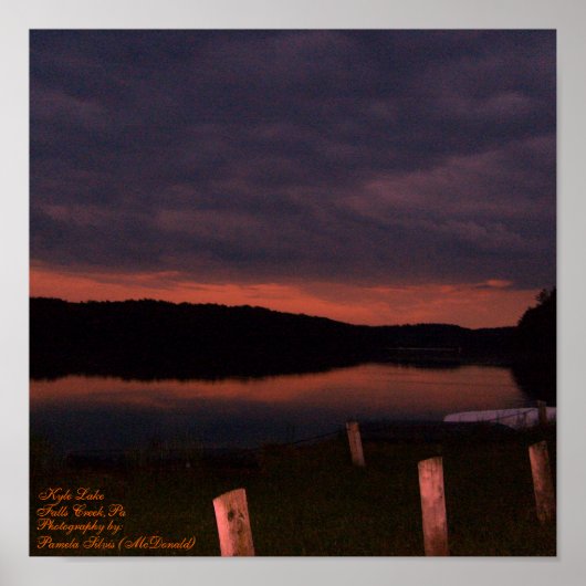 Kyle Lake, Falls Creek, Pa, Sunset Poster (Vorne)