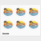 Kyle Retro-Sonnenuntergangs-Name-Design Runder Aufkleber (Blatt)