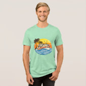 Kyle Retro-Sonnenuntergangs-Name-Design Tri-Blend Shirt (Vorderseite voll)