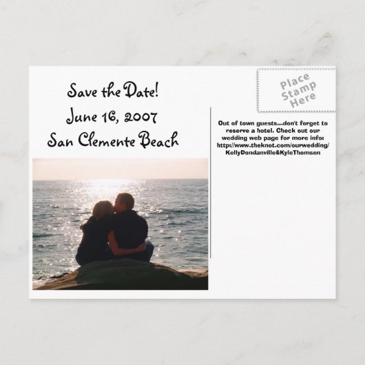 Kyle und Kelly heiraten! Ankündigungspostkarte (Rückseite)