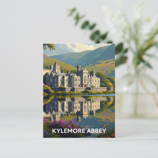 Kylemore Abbey Ireland Travel Postkarte (Stehend Vorderseite)