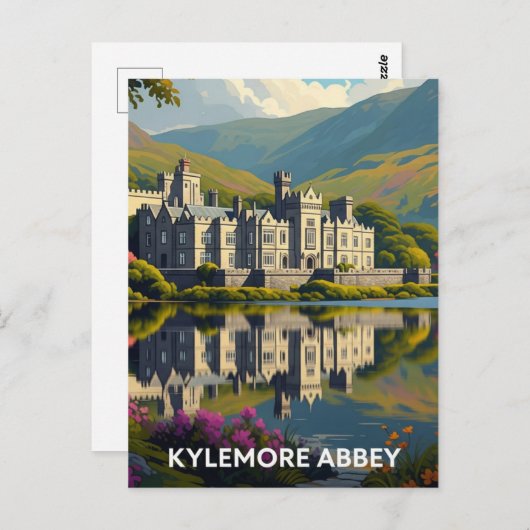 Kylemore Abbey Ireland Travel Postkarte (Vorne/Hinten)