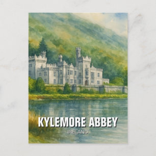 Kylemore Abbey Ireland Watercolor Postkarte