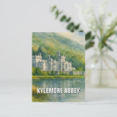 Kylemore Abbey Ireland Watercolor Postkarte (Stehend Vorderseite)