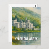 Kylemore Abbey Ireland Watercolor Postkarte (Vorne/Hinten)