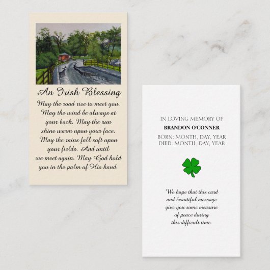 Kylemore Abbey Irish Sessing in Grüntöne Siennas Visitenkarte (Vorne/Hinten)