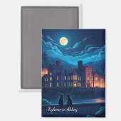 Kylemore Abbey Irland Katzen in der Nacht Magnet (Vorderseite/Rückseite)
