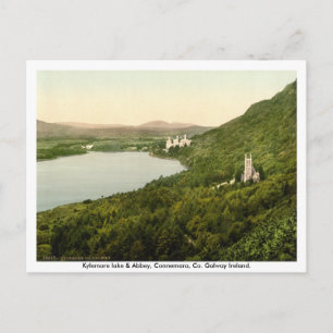 Kylemore lake & Abbey, Connemara, Galway Irland Postkarte