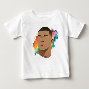 Kylian Mbappe Rainbow Watercolor Kids T - Shirt