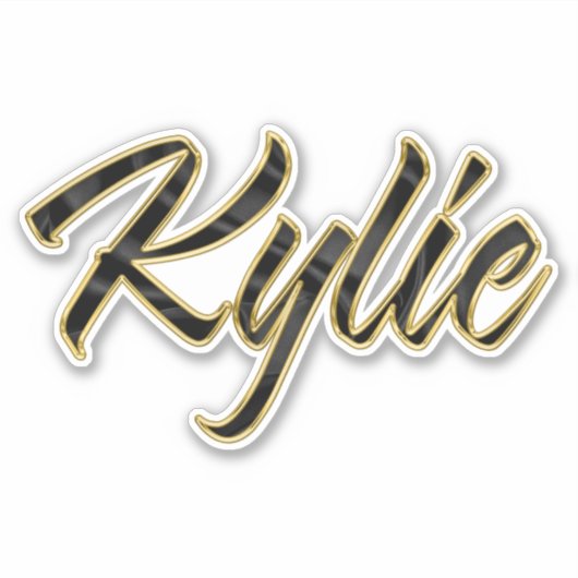 Kylie black gold Lettering Aufkleber Sticker (Vorderseite)