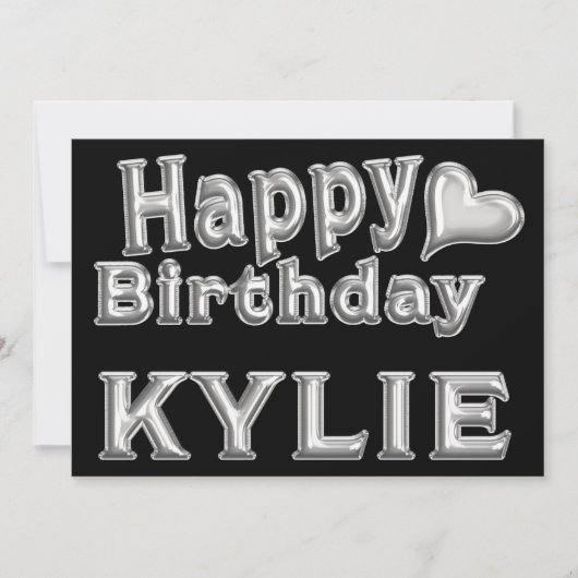Kylie Happy Birthday Karte Grußkarte mit Herz (Vorderseite)