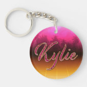 Kylie Vorname Name golden pink Schlüsselanhänger (Vorderseite)