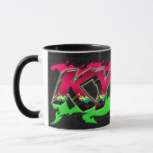 Kylie Vorname Name Graffiti red green Tasse (Links)