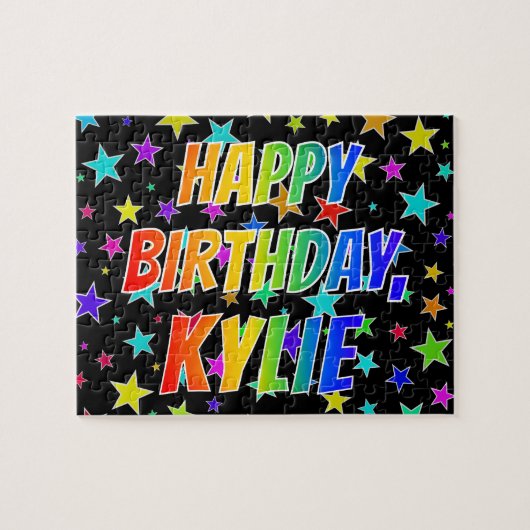 "KYLIE" Vorname, Spaß "GLÜCKLICHER GEBURTSTAG" Puzzle (Horizontal)