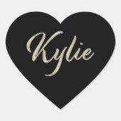 Kylie white gold Handwriting Aufkleber Herz (Vorderseite)