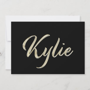 Kylie white gold Handwriting Karte