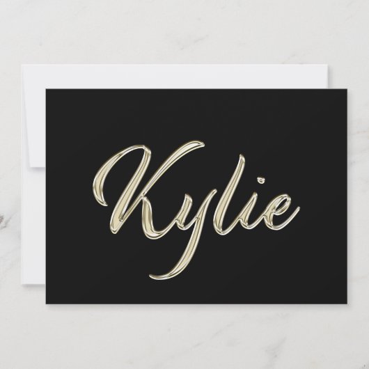 Kylie white gold Handwriting Karte (Vorderseite)