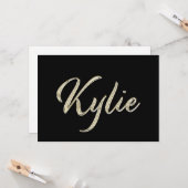 Kylie white gold Handwriting Karte (Vorderseite/Rückseite Beispiel)