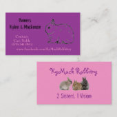 KyMack Rabbitry Visitenkarte (Vorne/Hinten)