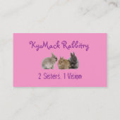 KyMack Rabbitry Visitenkarte (Rückseite)