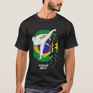 Kyokushin Brasilien Karate Brasilien-Flagge Kyokus T-Shirt