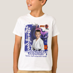 Kyokushin Dojo Foto Schüler Blaue Gürtel Team T-Shirt