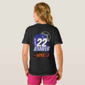 Kyokushin Girl Blue Belt Personalized Team T-Shirt (Schwarz voll)