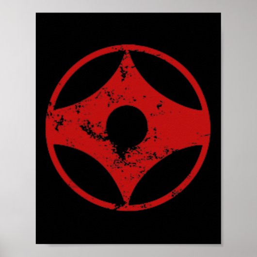 Kyokushin Karate Distressed Ck Print Karate Gi  Poster (Vorne)