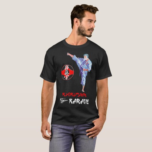 Kyokushin Karate High Keage Kick Kumite T - Shirt (Vorne ganz)