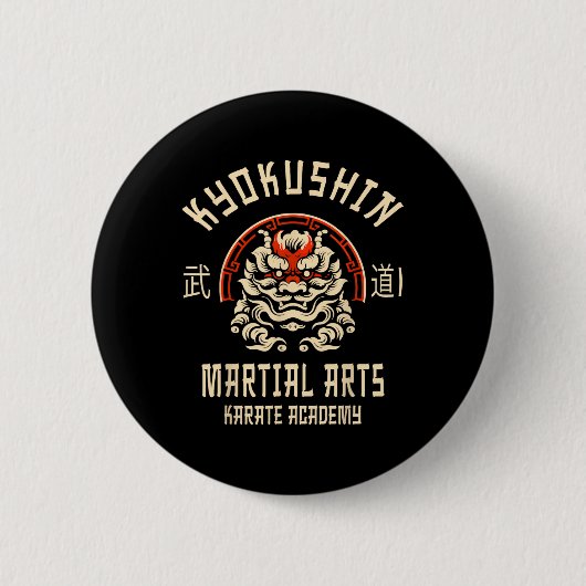 Kyokushin Karate japanische Kampfsportarten  Button (Vorderseite)