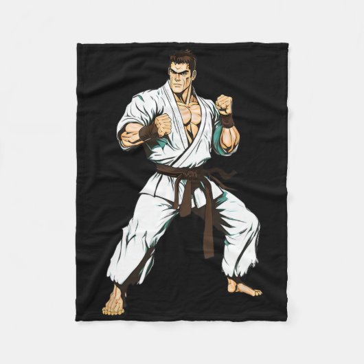 Kyokushin-Karate-Kämpfer - japanische Kampfkunst Fleecedecke (Vorderseite)