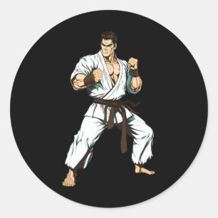 Kyokushin-Karate-Kämpfer - japanische Kampfkunst  Runder Aufkleber