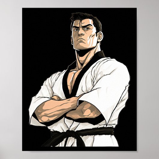 Kyokushin-Karate-Kämpfer - Kampfsport Poster (Vorne)