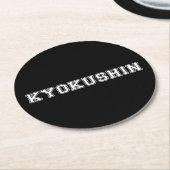 Kyokushin Karate Runder Pappuntersetzer (Angewinkelt)