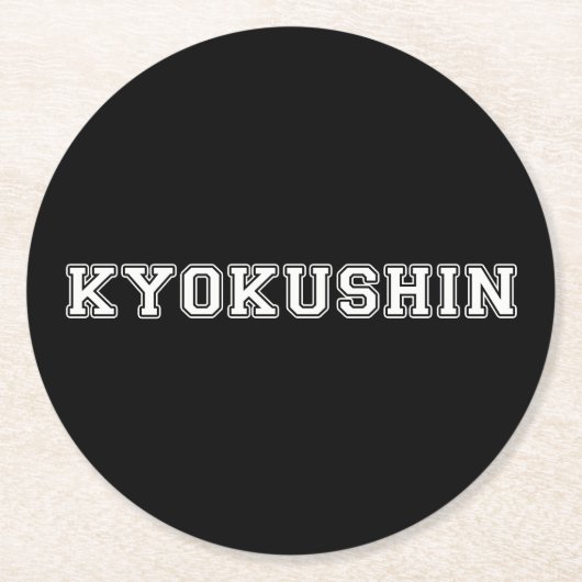 Kyokushin Karate Runder Pappuntersetzer (Vorderseite)