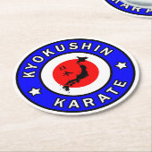 Kyokushin Karate Runder Pappuntersetzer (Angewinkelt)