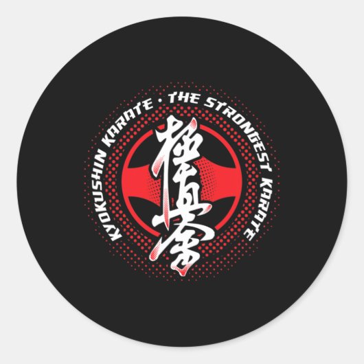 Kyokushin Karate Stärkste Runder Aufkleber (Vorderseite)