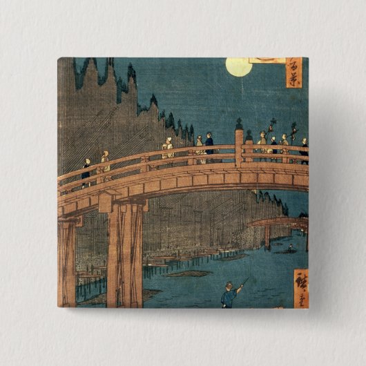 Kyoto-Brücke durch Mondschein Button (Vorderseite)